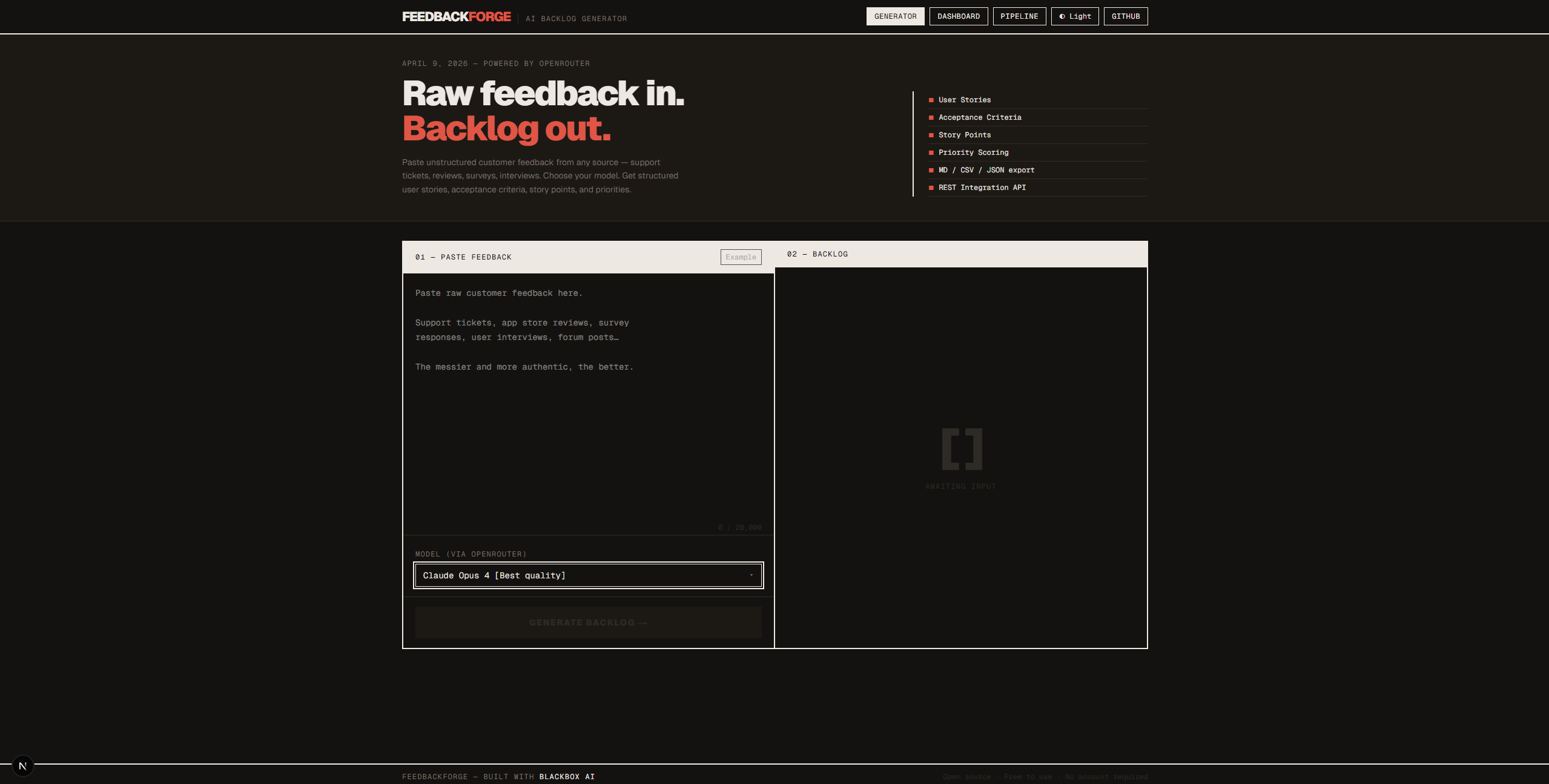 Product Backlog Generator screenshot 1